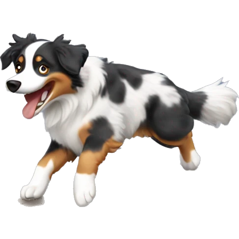 australian shepherd dog jumping anvil emoji