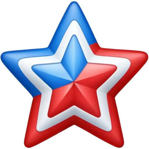 red, white, and blue star, Fourth of July emoji