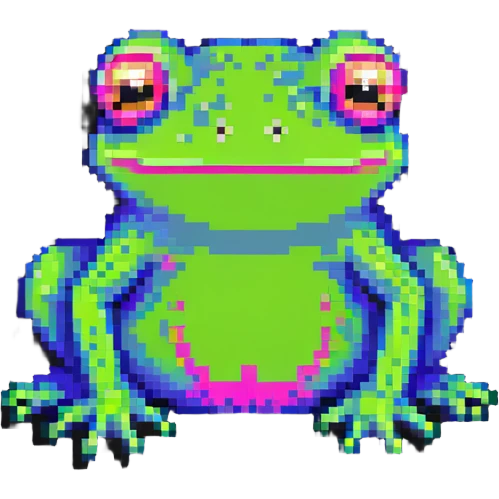 vaporwave frog with neon accents emoji
