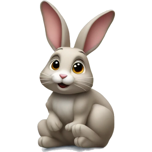  Rabbit sat on the moon with stars in the background emoji