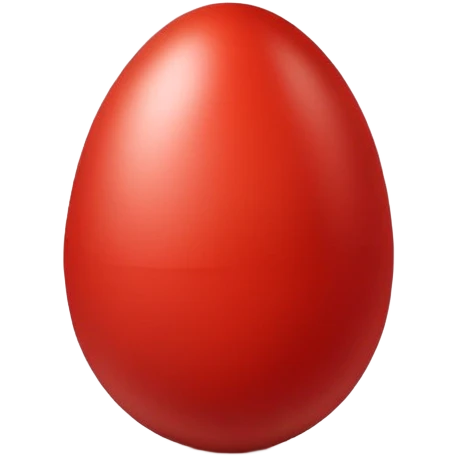 Red egg without any face emoji
