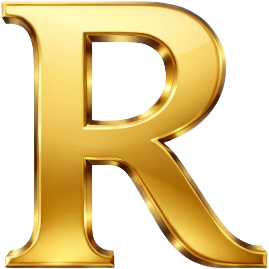 golden letter R emoji