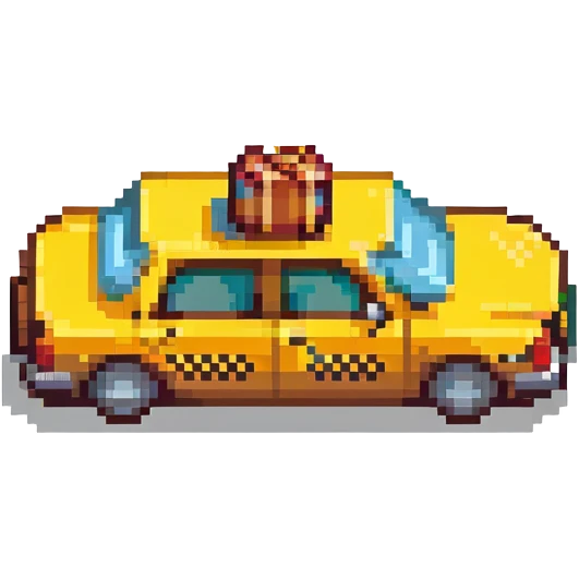 taxi cab airport transfer with luggage emoji