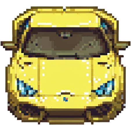 yellow Lamborghini, pixel art style, retro video game vibe emoji