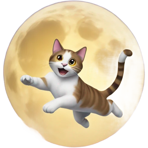 Cat jumping over moon emoji