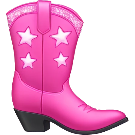 Pink cowboy boots with sparkles  emoji