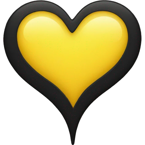Half black and yellow heart emoji