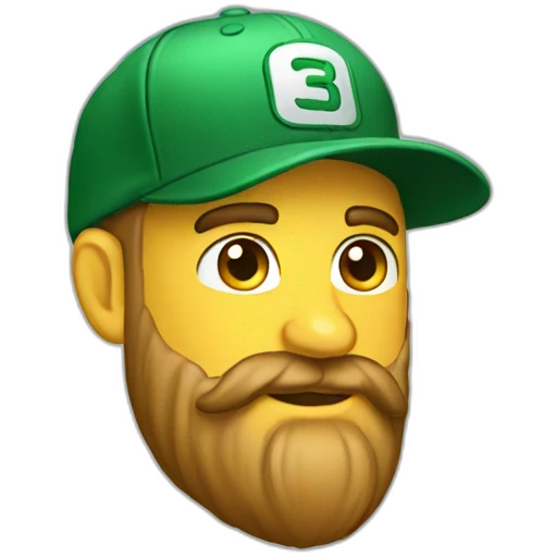cap man beard emoji