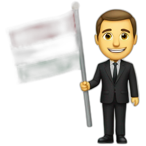 Macron avec le drapeau de la palestine emoji