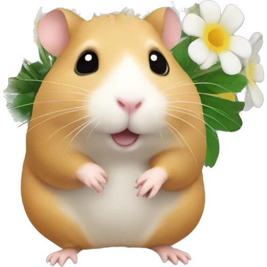 Hamster with flowers  emoji