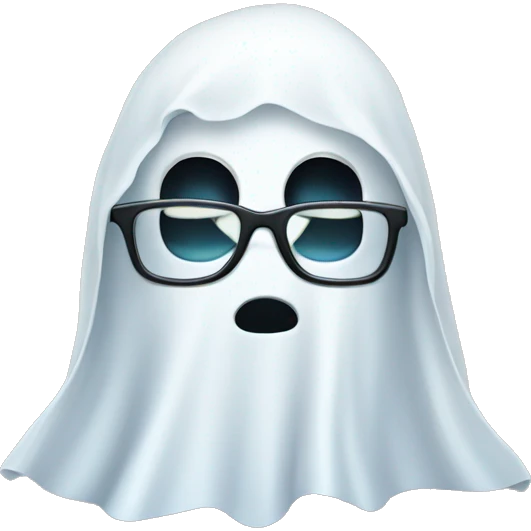 Sheet ghost wearing glasses emoji
