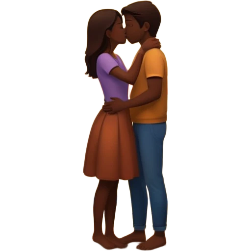 Couple kissing sunset emoji