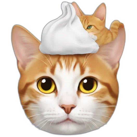 Macron with a cat on his head emoji