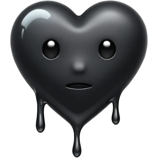 Black heart melt emoji