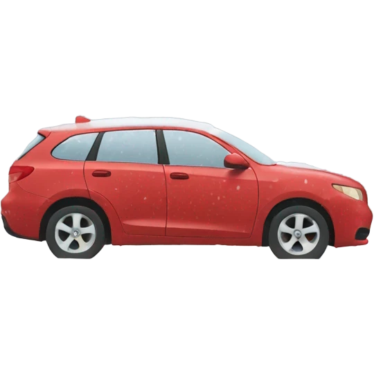 Cartoon red car in a snow storm emoji