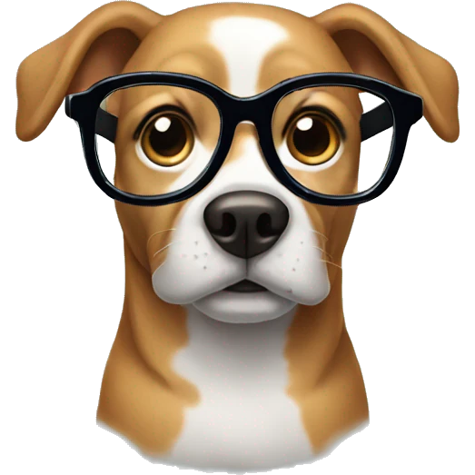 Dog with glasses emoji