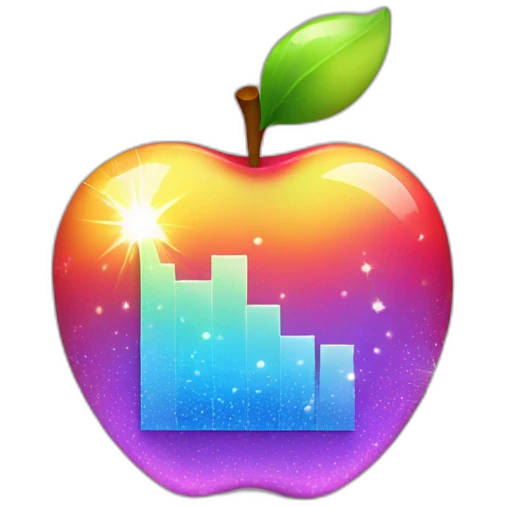 apple emoji of trending graph with a sparkle at the top emoji