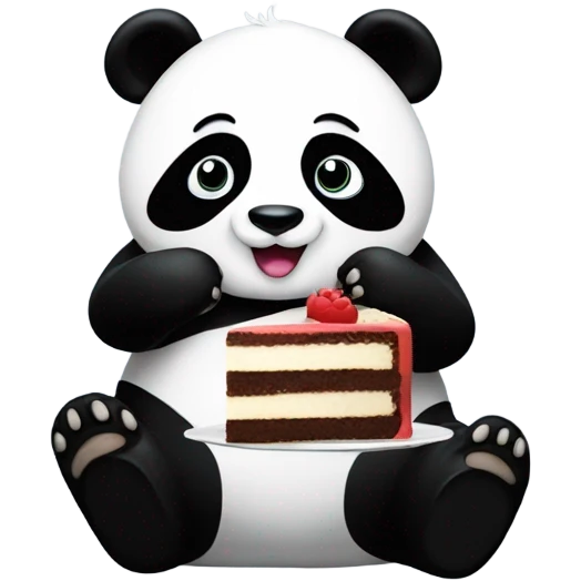 Panda eating cake emoji