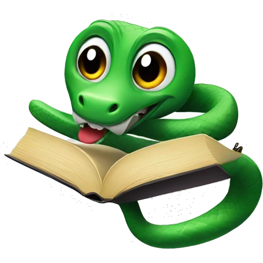 Snake readong a book emoji