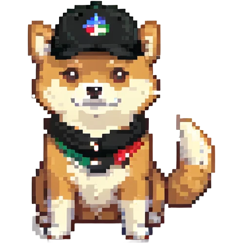 Shiba Inu in a black cap emoji