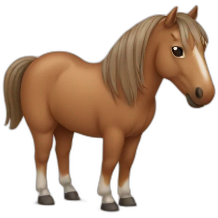horse with body in shape of letter Q emoji