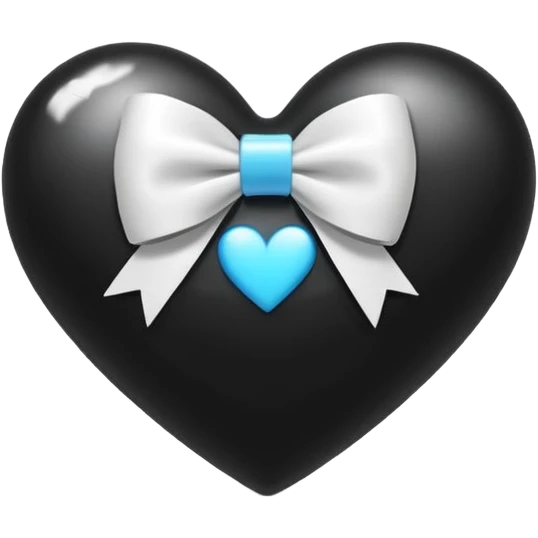 Emoji cuore nero con fiocco difianco bianco  emoji