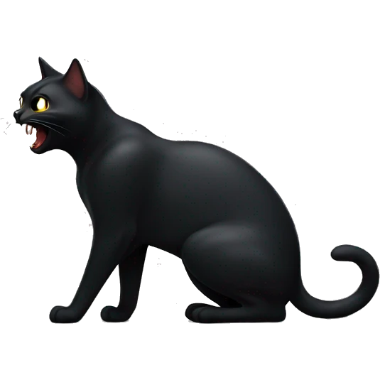 black cat hissing  emoji