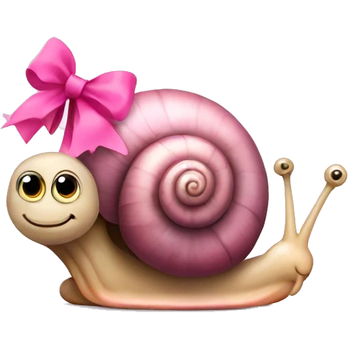cute snail with pink bow  emoji