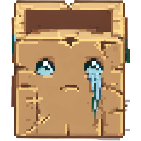 A broken software package depicted as a box with cracks and a sad face emoji