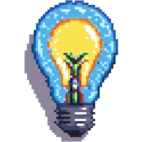 smart lightbulb, retro, 8-bit look emoji