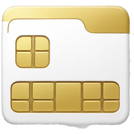 SIM card with white and gold colors emoji