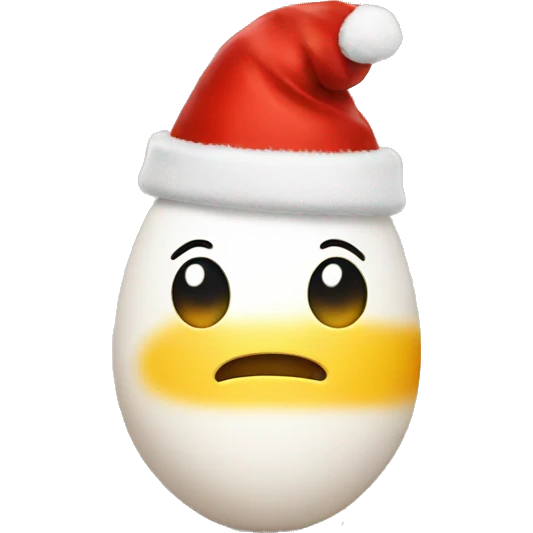 Egg with Christmas hat emoji