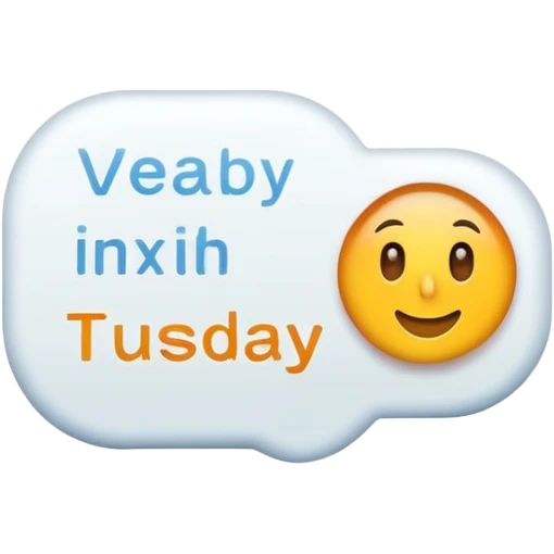 Tuesday text with a Beautiful finished emoji