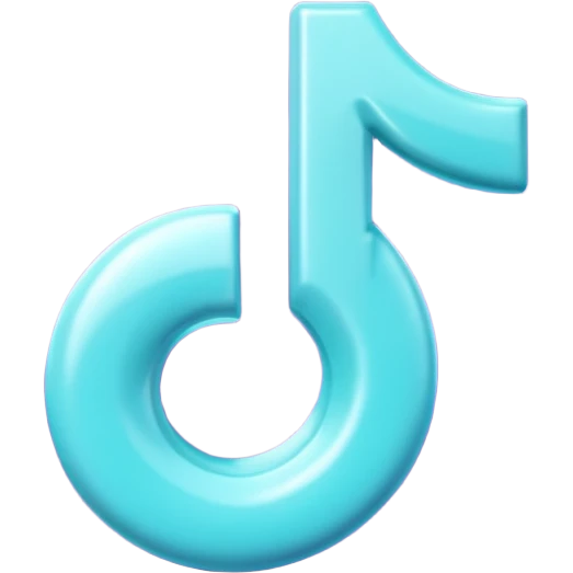 Purple and Cian Symbol of TikTok app emoji