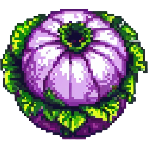 red cabbage, simple and colorful pixel art emoji