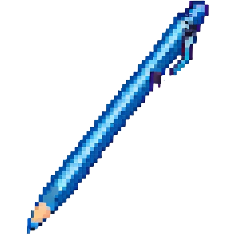 a blue mechanical pencil in pixel art style emoji