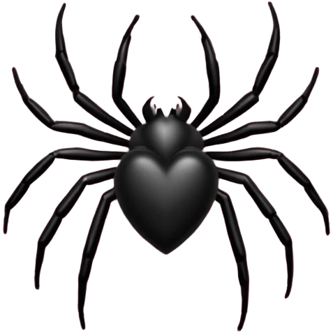 Black heart with light pink spiderweb pattern emoji