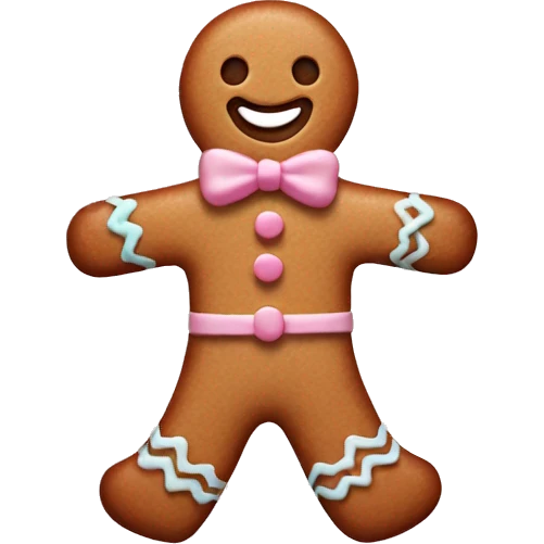 Pastel gingerbread man emoji