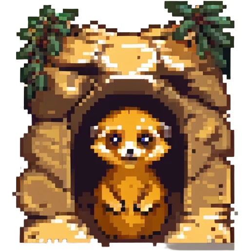 cartoon meerkat peeking out of a burrow emoji
