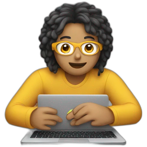 A person editing on laptop emoji