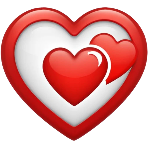 white and red heart emoji