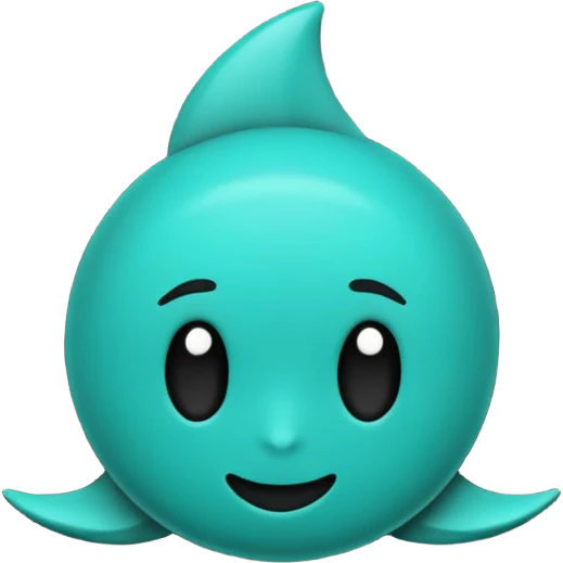 teal green with black, management logo transparent background emoji