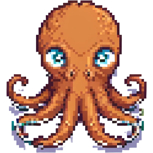 A cartoon octopus with a friendly face emoji
