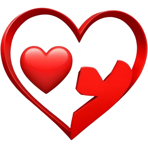 Corazon con una A y una B en el centro. emoji