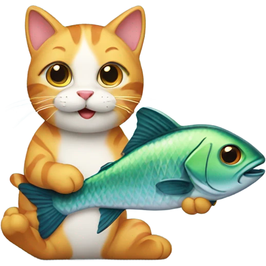 cat with fish emoji