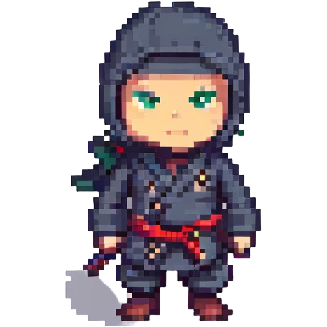 ninja, pixel art style emoji