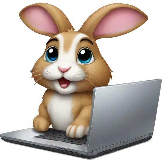 rabbit with labtop emoji