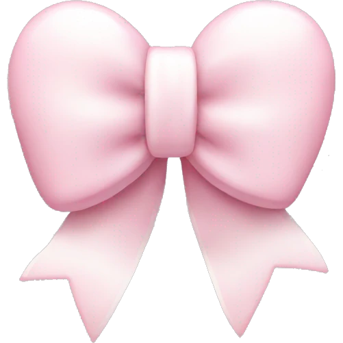 Pastel pink heart with white bow emoji