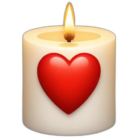Red heart with a candle insight symbol for death emoji