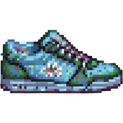 New Balance shoes, pixel art style, side view, classic sneaker silhouette, simple color palette emoji